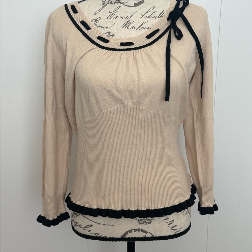 Fenn Wright Manson Cream and Black Sweater
